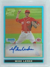 MIKE LEAKE 2009 BOWMAN 1ST CHROME ON CARD AUTO REFRACTOR PROSPECT #D 323/500