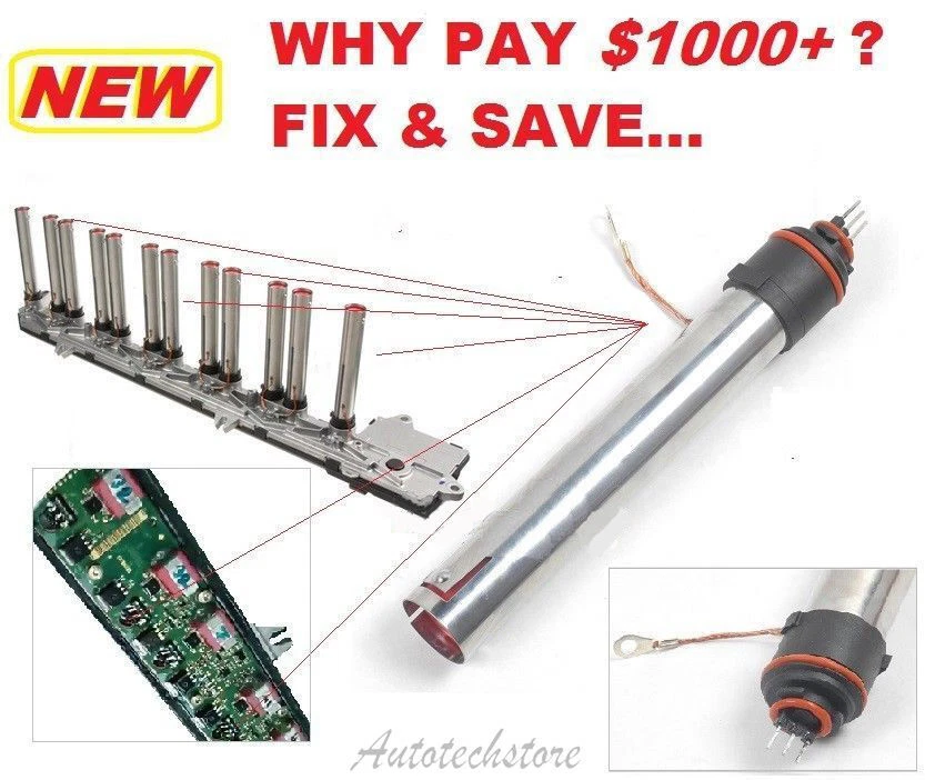 Kit de reparación de casete de bobina de encendido 6 piezas derecha para Mercedes Benz SL600 B2919*6 IC309 Foto 2 de 4