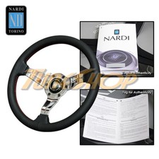 Nardi Rally Deep Corn 330mm Polish Steering Wheel Black Perforated Leather Red