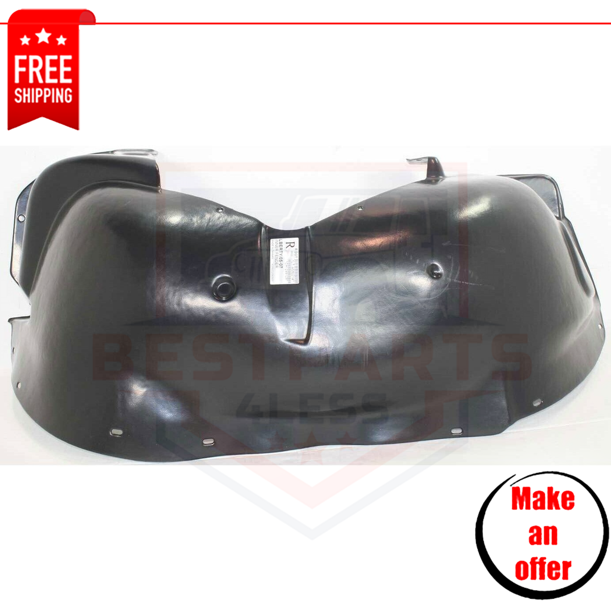 Front Right Inner Fender Liner Black For 2005-2007 Jeep Liberty
