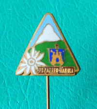 CROATIA  Mountaineering Club ZAGREB - MATICA vintage enameled pin badge KASUN