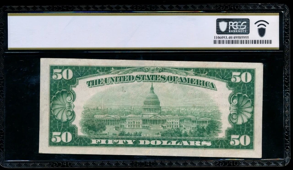 AC 1929 $50 FRBN Kansas City PCGS 40 Fr 1880-J - Image 2 of 2