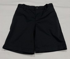 LANDS  END Boy  s Flat Front Black Shorts 7.5  Inseam Size 8 7-8 years 