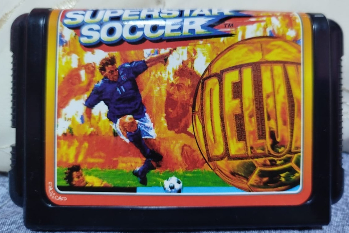 Superstar Soccer Deluxe 16 bit Retro Game Cartridge Compatible Near Mint Tested