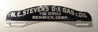 Vintage N.E. Stevens D-X Gas & Oil Tire Service Renwick, IA License Plate Holder