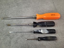 Snap On Slotted Flat Head Screwdriver Lot Of 4 - Ssd6 Ssd4 Ssde44 Spp46