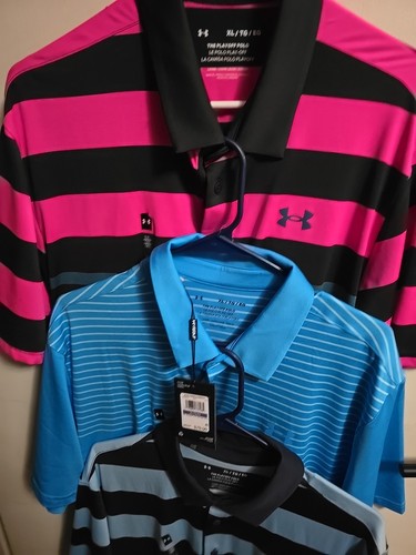 3-NWT 2025-Under Armour Mens UA PLAYOFF 3.0 POLO -midnight PINK $210-XL