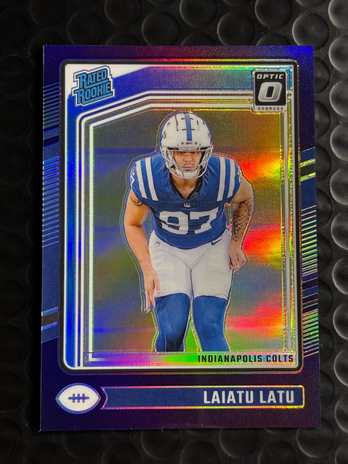 2024 Panini Optic Rated Rookie /60 Laiatu Latu Purple Prizm #267 (RC) Colts SSP