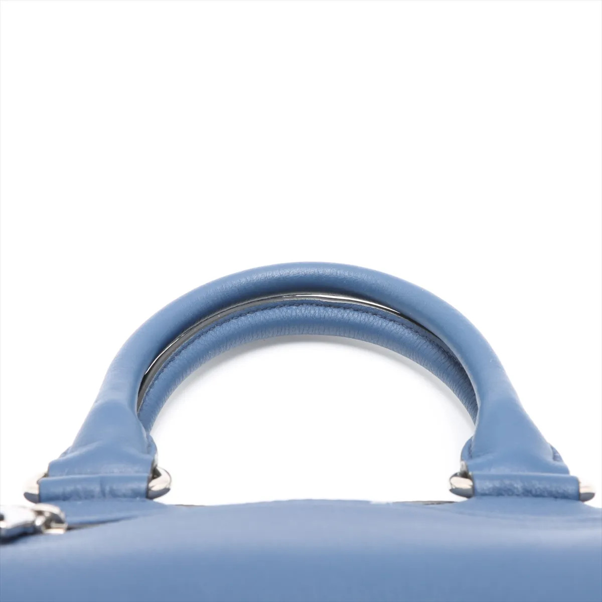 Prada Leather 2 Way Handbag Blue thumbnail 6