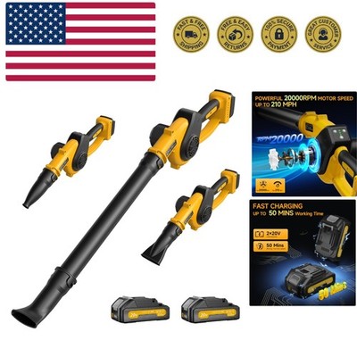 Leaf Blower Cordless with 2 Batteries and Fast Charger, 210 MPH Battery Power...