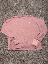 Nike Dri Fit Element Running Women  s Pullover Crewneck Heather Pink Size Small