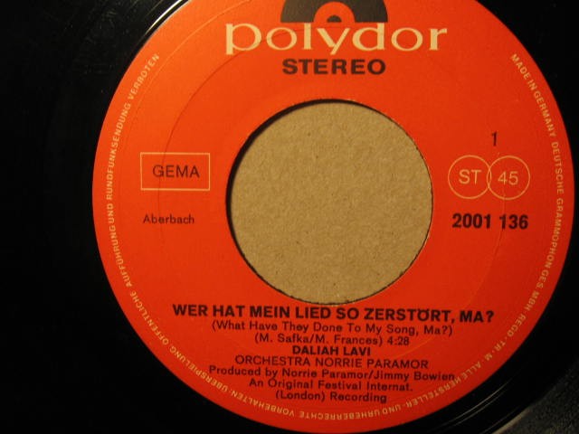 lot of 3 vintage German 45 RPM vinyl records Freddy - Ronny -  Daliah Lavi