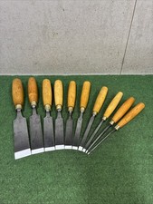 Vintage ENGLISH firmer Chisels X10 Different Sizes, All Boxwood Handles,