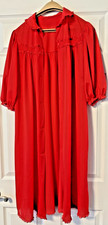 Vtg Shadow Line Valentine Red Lace Robe SHEER Women  s Size SMALL Lounge Wear Guc