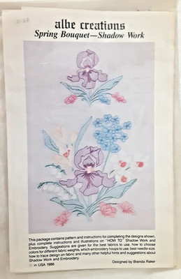 ALBE Creations SPRING BOUQUET Shadow Work / Embroidery Floral Pattern Project
