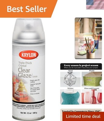 Versatile 12 Oz Clear Glaze Spray with Protective High-Gloss Finish for Projects