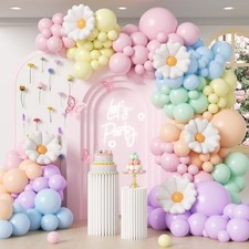 136PCS Pastel Flower Balloon Arch Kit for Baby Shower  Party Decor