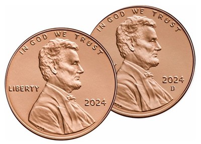 2024 P+D  Lincoln Penny / Cent  2-Coin Set  ~ Soon to become just a memory