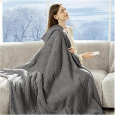 Heated Throw Blanket 50"X60"- Soft Double Sided Sherpa Electric Throw Blanket wi