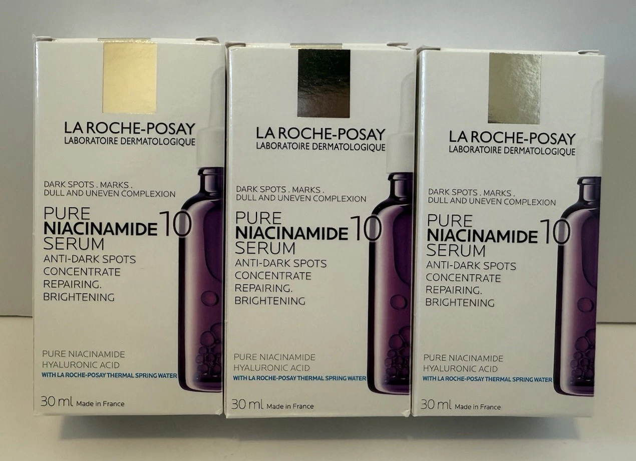 3x La Roche-Posay Pure Niacinamide 10 Serum Anti-Dark Spots 30ml/ 1 Fl. Oz. Read