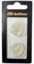 Buttons Ivory Pearlescent 3/4" Irregular Circle 2-Hole 2-Pk 20MM Vintage Dill 91