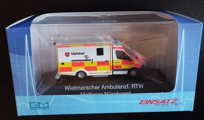 Rietze 76184 - 1/87 WAS RTW '18 Malteser Nuremberg - New