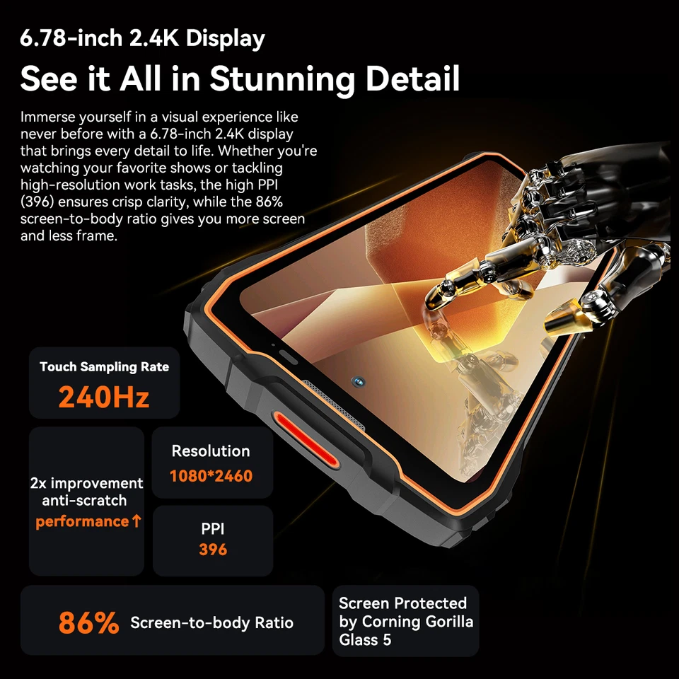 Blackview BL7000 AI 5G Rugged Smartphone 24GB+256GB Android 15 NFC Night Vision - Image 4 of 4