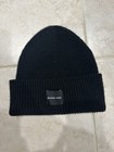 Michael Kors Women's Fine Ribbed Knit Logo Cuff Beanie Hat Black — photo 1