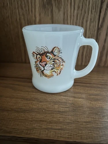 Vintage Fire King Esso (Exxon ) Tony the Tiger Mug -Anchor Hocking Milk Glass