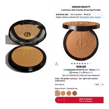 Image of Armani Beauty Luminous Silk Creamy Bronzing Powder 90 Golden Sunrays 0.63 oz
