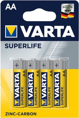 10x Varta Superlife, AA Zink-Kohle Batterie 4er Blister Mignon R6 1,5 V + AAA