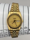 Vintage Seiko Quartz 7N83-0041 Gold Tone Day Date Watch #8.28