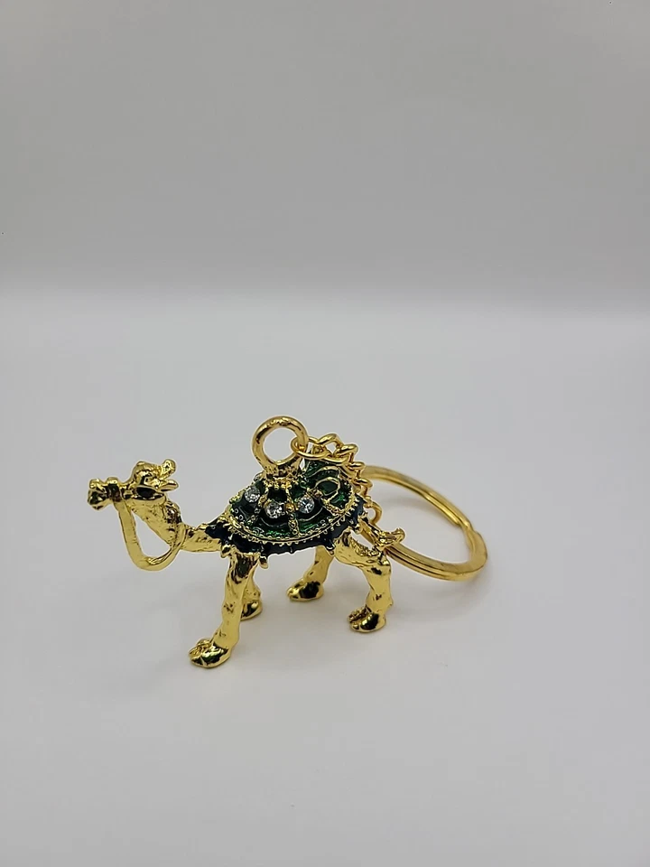 Vintage Gold Tone Camel Keychain Enamel Decorated Souvenir Exotic Animal - Image 2 of 4