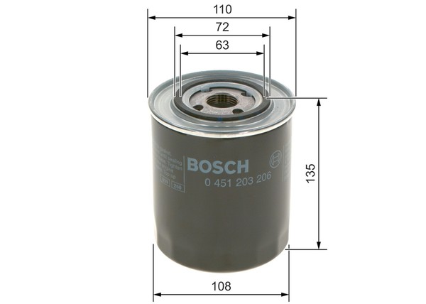 "Bosch ÖLfilter 0 451 203 206 Anschraubfilter FüR Volvo 1\" 12 Unf F4"-image