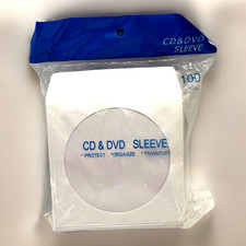 Pack 100 White CD/DVD Paper Media Sleeves Envelopes with Flap and Clear WindowA5