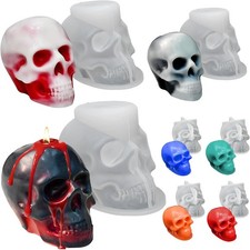 7 Pcs Skull Molds for Resin, Set of Large  Medium  Small  Mini 3D Skull Silic