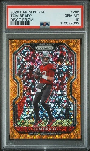 2020 Panini Prizm - Tom Brady #255 Orange Disco Prizm PSA 10
