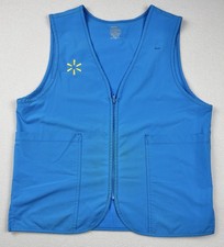 Walmart Proud Associate Employee Best Blue Zip Front Pockets Size Medium Uniform