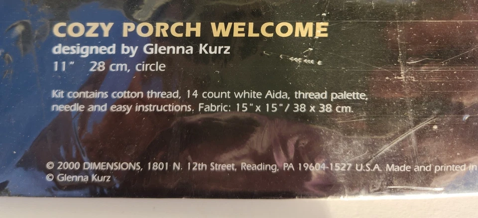 Dimensions Cozy Porch Counted Cross Stitch Kit #35025 Friends & Family Welcome - Image 4 of 4