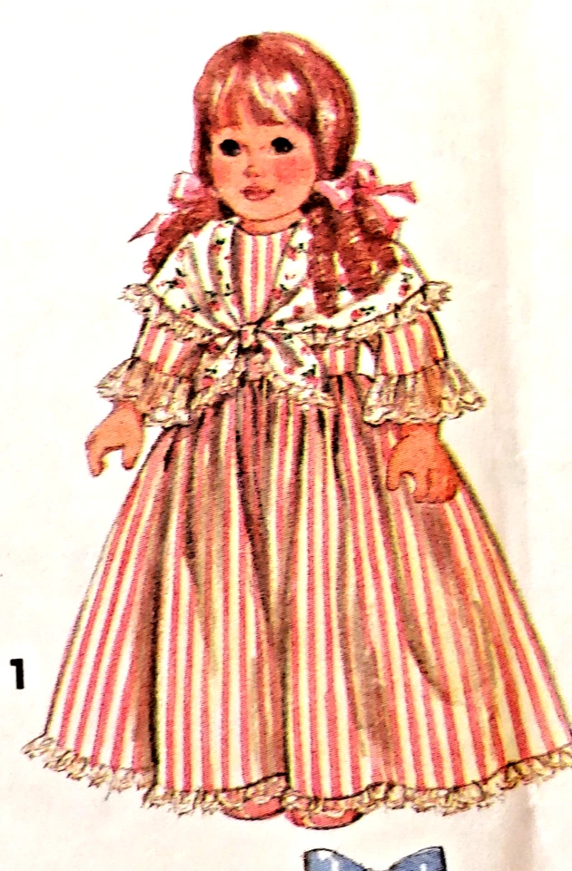 Simplicity 8211 Girl 18" Doll Clothes Dress Romper Nightgown Pantaloons Boots - Image 4 of 4