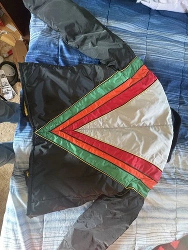 John Deere Men's Vintage Satin Colorblock Bomber Jacket Full Zip Pockets L image 2