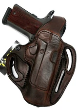 PREMIUM SERIES Right Hand Brown Leather Thumb Break Belt Holster for 5" 1911 