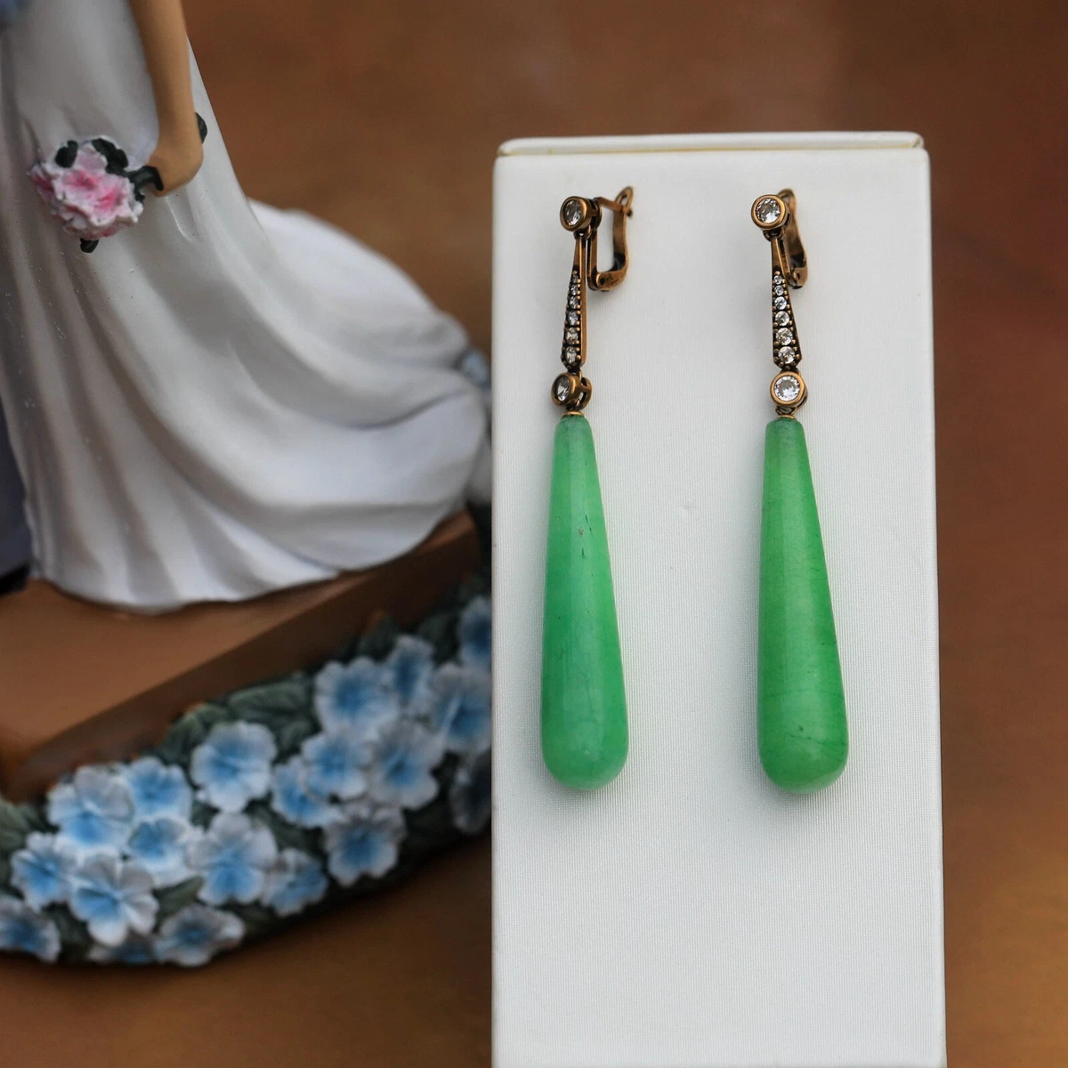 Orecchini Goccia Verde Chiaro Monachelle Argentate - Gioielli - Ore... | Su