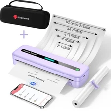 Phomemo M832 Thermal Printer Support 8.5" x 11"& A4 Thermal Paper w/ Carry Case