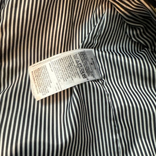 New Banana Republic trench coat jacket Raincoat Sz Med Petite Blue White Stripe - Picture 21 of 24