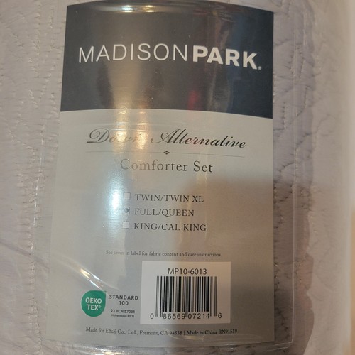 Madison Park Full/Queen Faux Fur Ultra Plush Comforter Set GrayDown Alternative - Picture 11 of 12