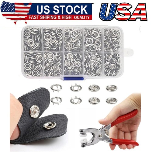 Metal Snaps Buttons Fastener Pliers Press Tool Kit Prong Metal Snaps Clothing