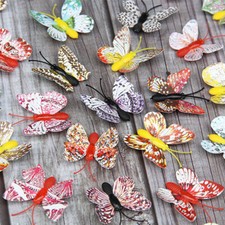 50pcs 3d Butterfly Wall Decor Cute Butterflies Wall Stickers Laser Wings Art PVC