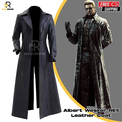 Albert Wesker Residents Evil 5 Video Game Leather Coat Men's