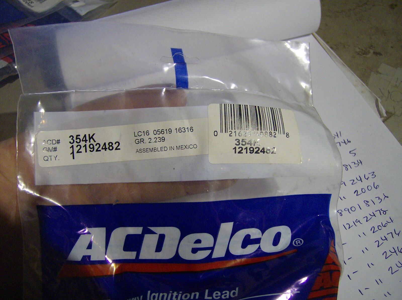 GENUINE ACDELCO 12192482 SPARK PLUG WIRE 354K | eBay